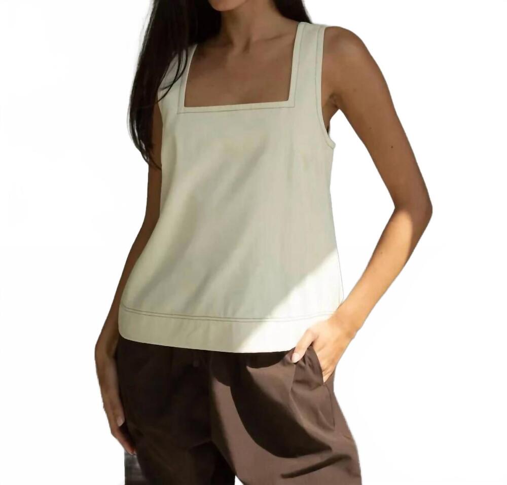 NEW BEAUMONT ORGANIC jess-leigh denim vest top in ecru